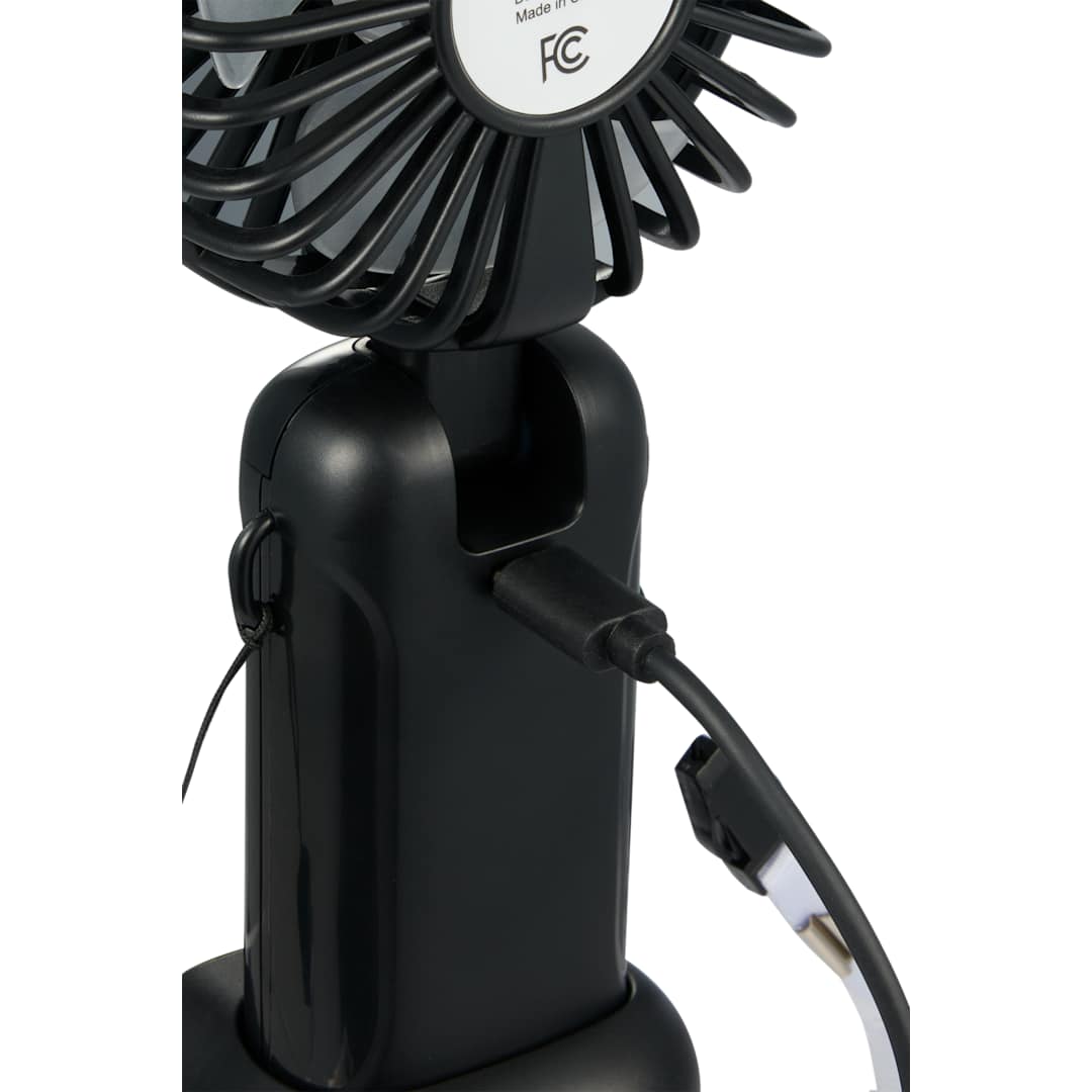 Rechargeable 100% RABS Personal LED Fan - SM-1412 Black