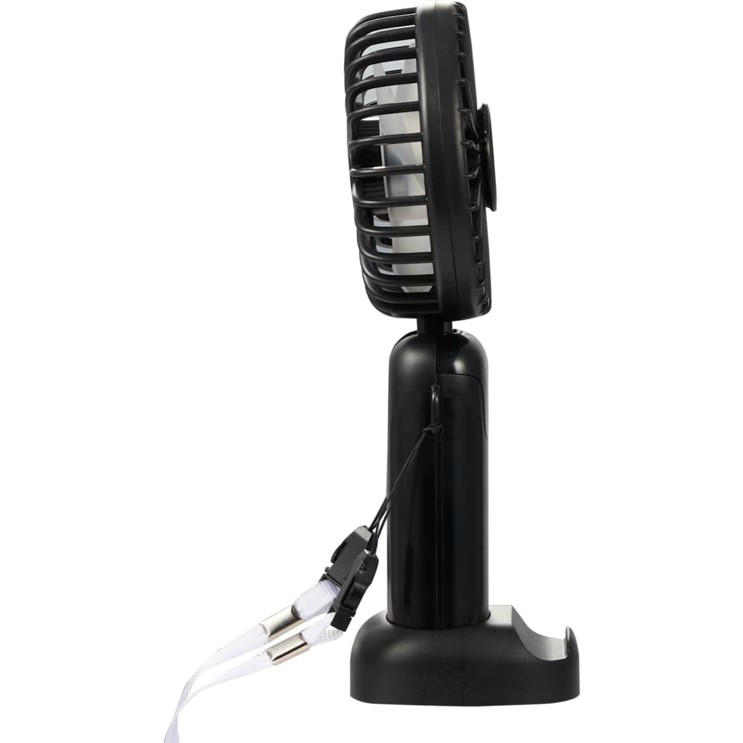 Rechargeable 100% RABS Personal LED Fan - SM-1412 Black