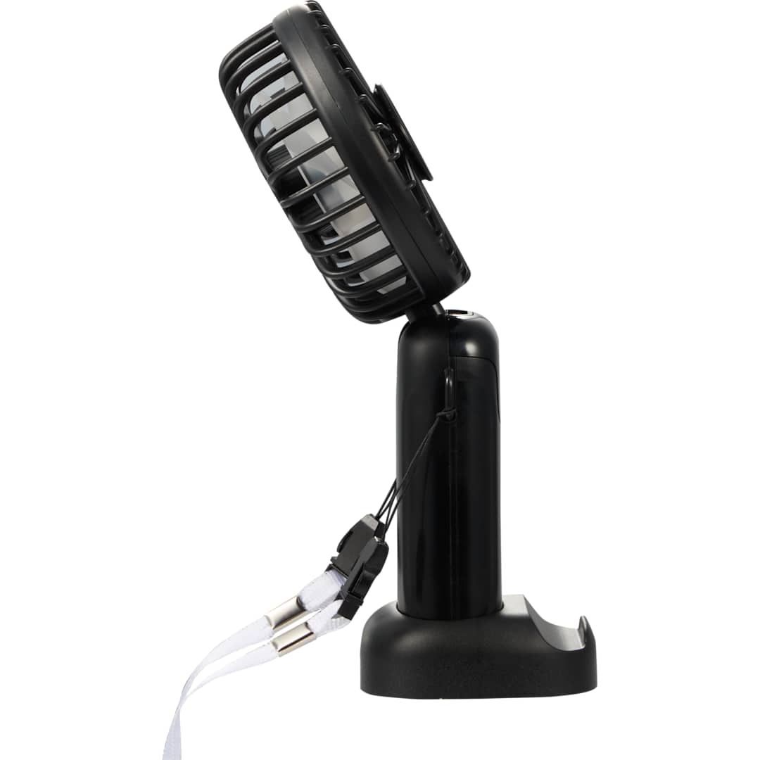 Rechargeable 100% RABS Personal LED Fan - SM-1412 Black