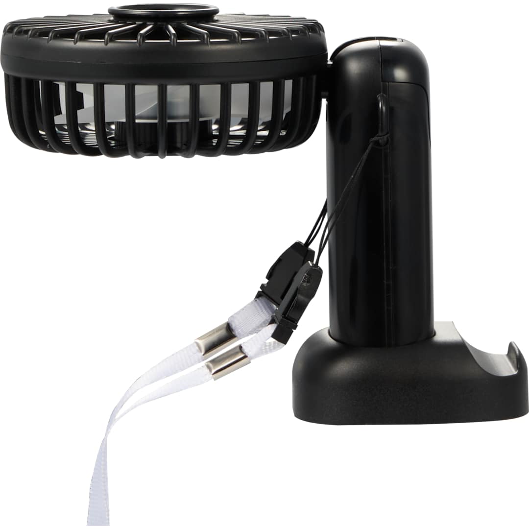 Rechargeable 100% RABS Personal LED Fan - SM-1412 Black