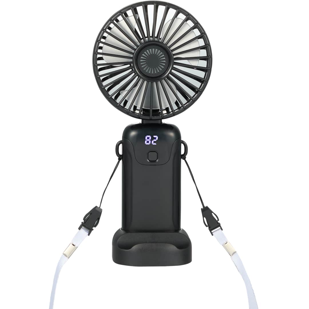 Rechargeable 100% RABS Personal LED Fan - SM-1412 Black