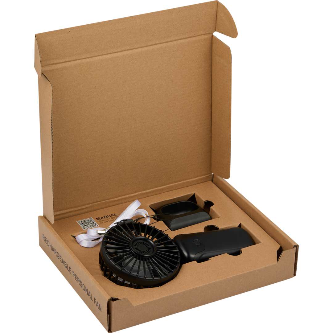 Rechargeable 100% RABS Personal LED Fan - SM-1412 Black