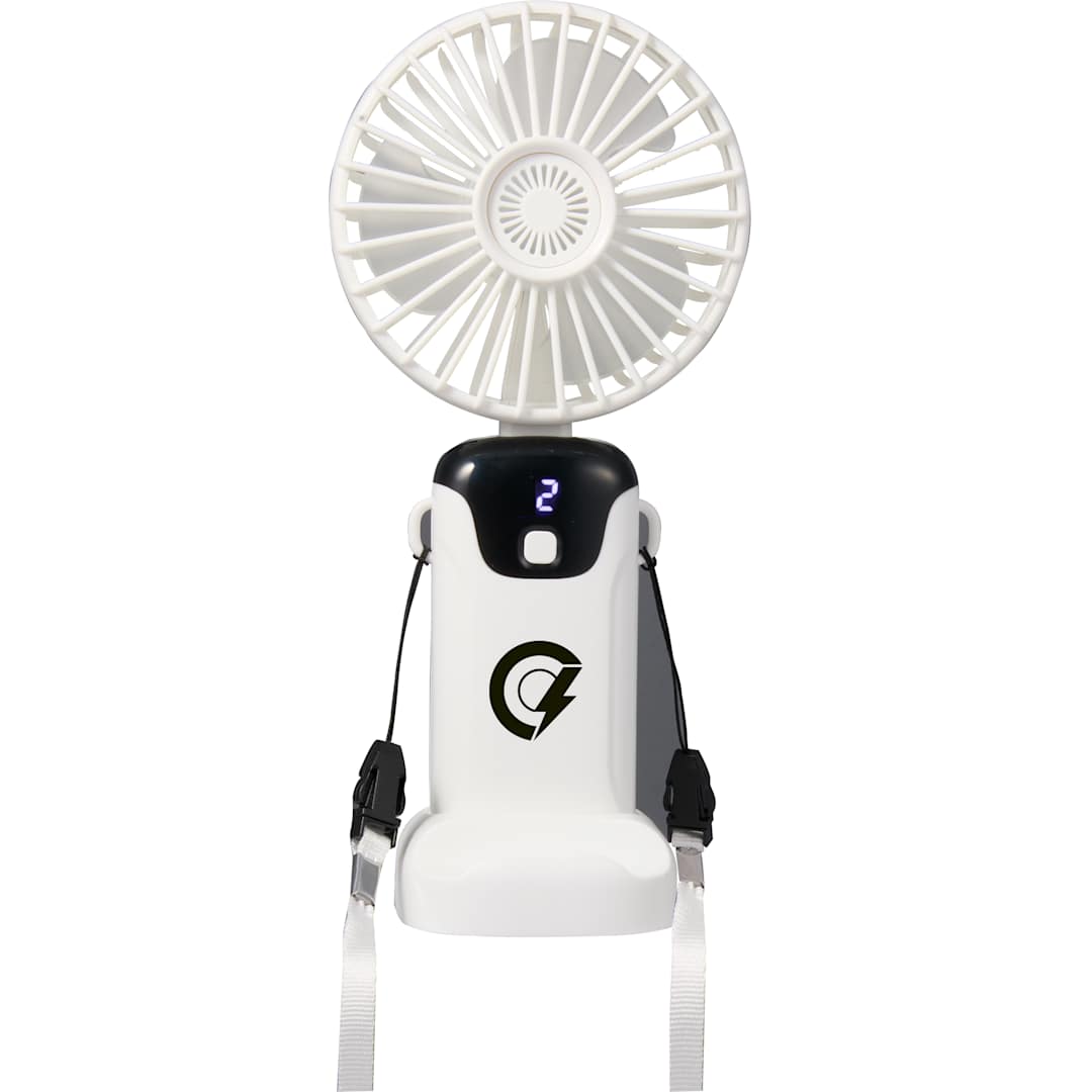 Rechargeable 100% RABS Personal LED Fan - SM-1412 White