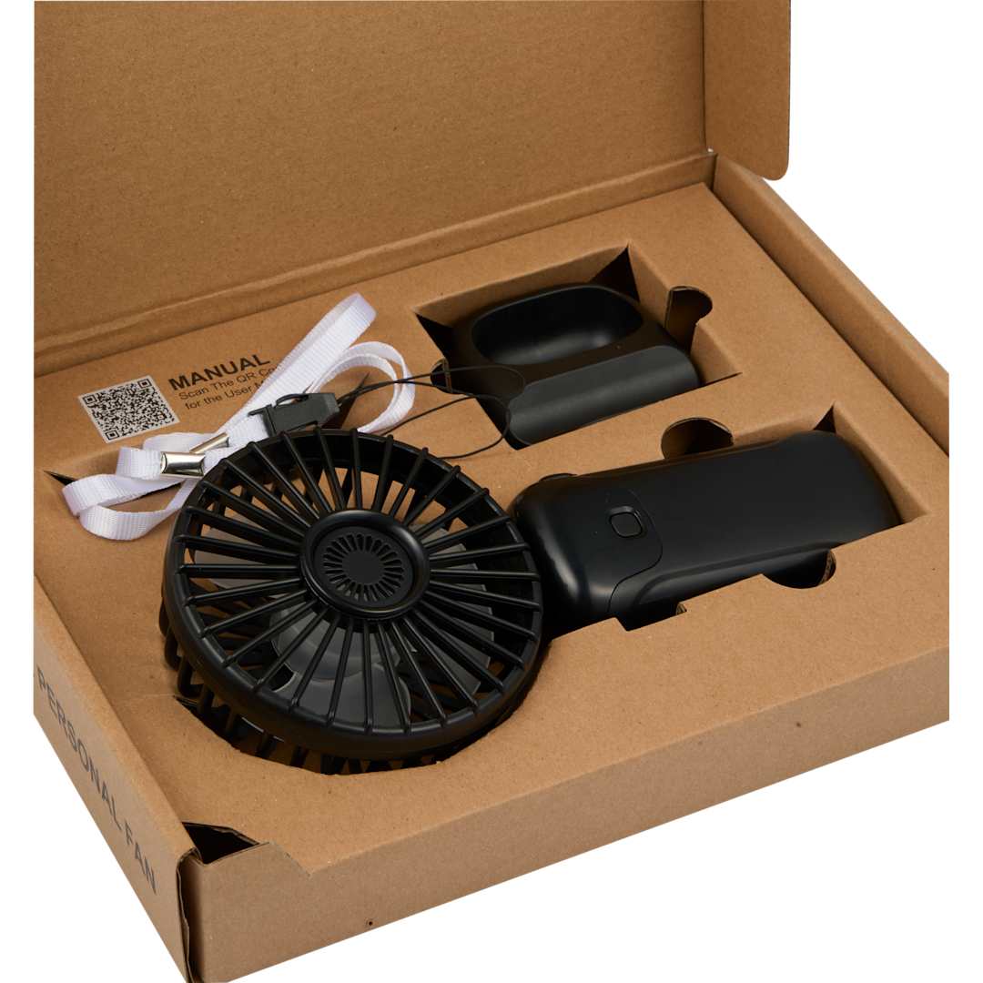 Bullet Rechargeable 100% RABS Personal LED Fan - SM-1412 Black