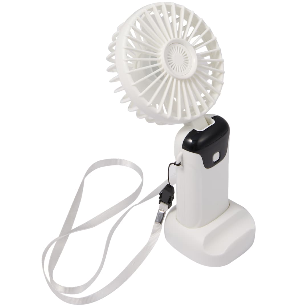 Bullet Rechargeable 100% RABS Personal LED Fan - SM-1412 White