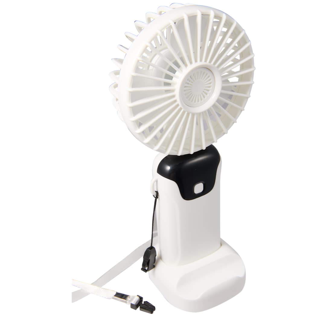 Bullet Rechargeable 100% RABS Personal LED Fan - SM-1412 White
