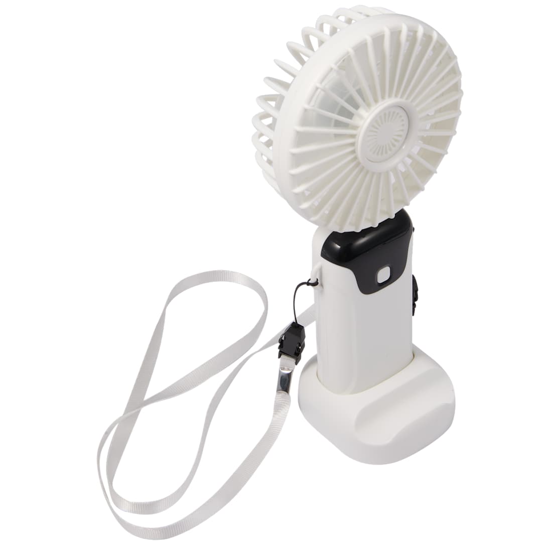 Bullet Rechargeable 100% RABS Personal LED Fan - SM-1412 White