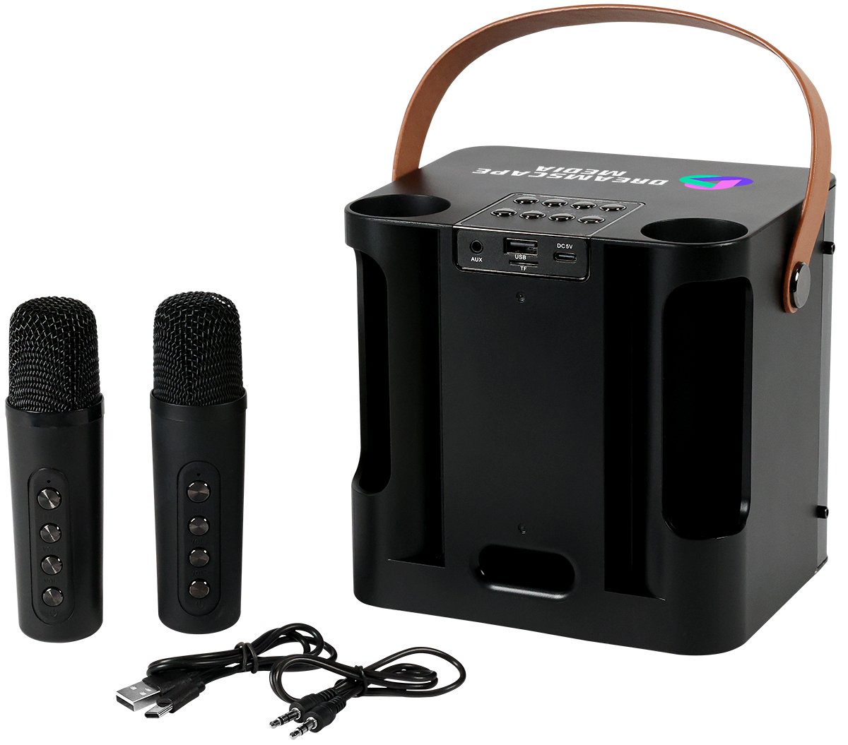 15W Karaoke Wireless Speaker with 2 Mics - EL230 Black