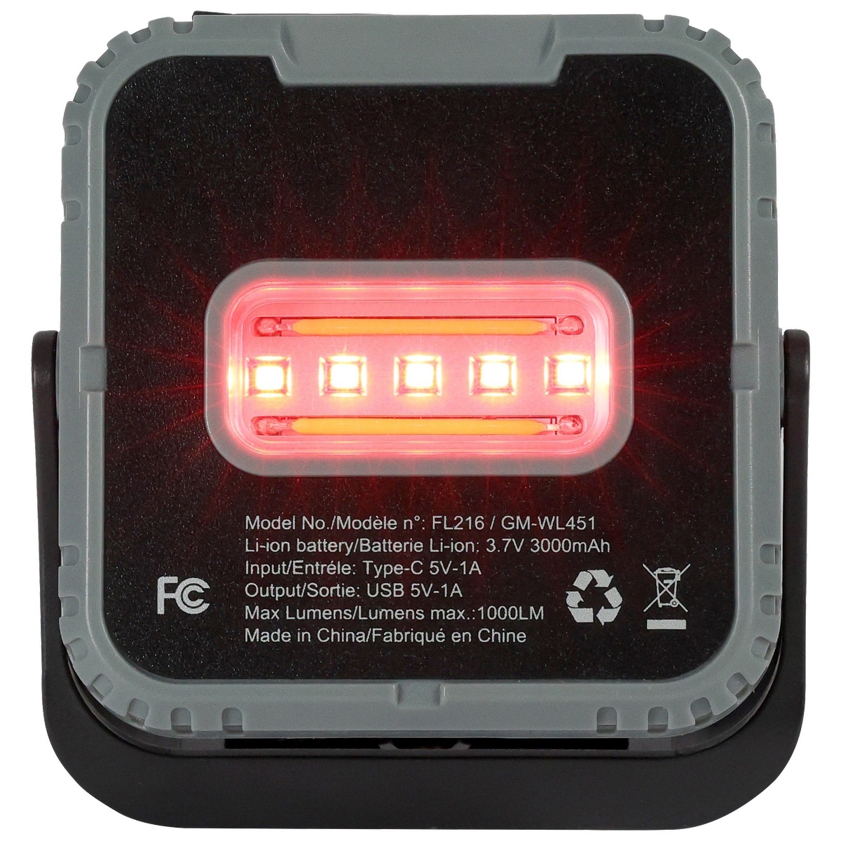 10W COB & LED RECHARGEABLE WORKLIGHT - FL216 Gray