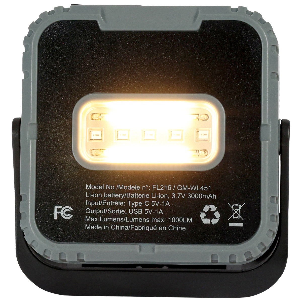 10W COB & LED RECHARGEABLE WORKLIGHT - FL216 Gray