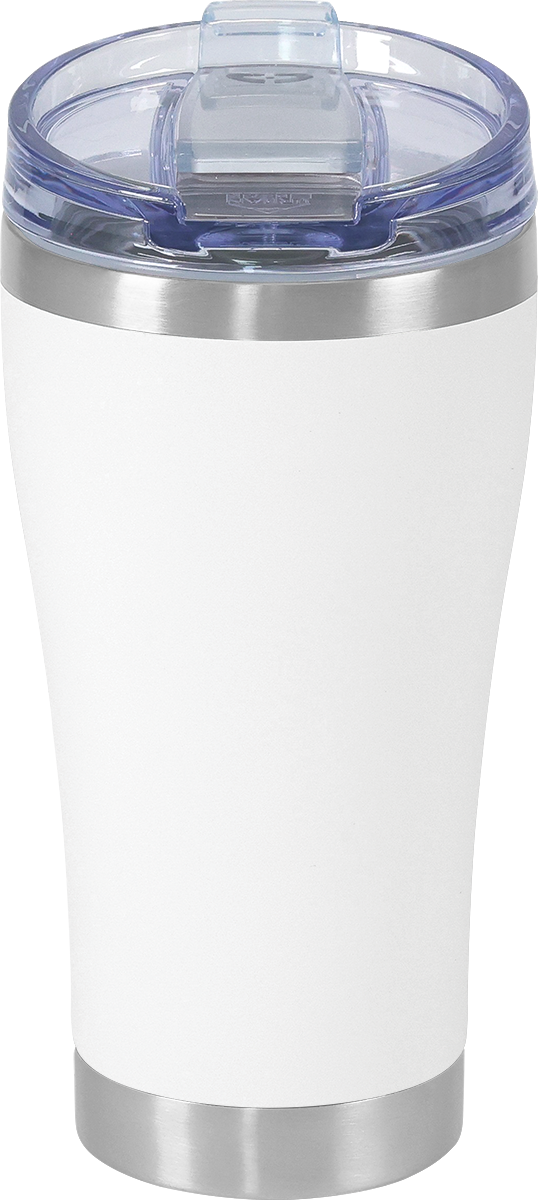 Urban Peak 20oz SS Tumbler (w/Clear Snap Closure Screw-on lid - SL190PR white