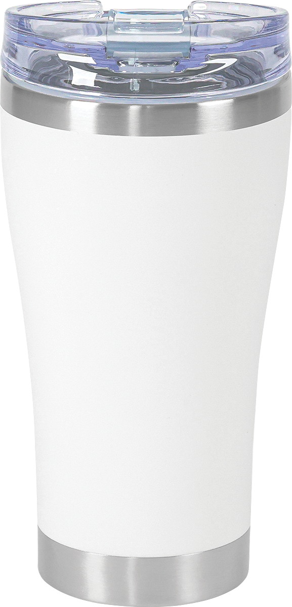 Urban Peak 20oz SS Tumbler (w/Clear Snap Closure Screw-on lid - SL190PR white