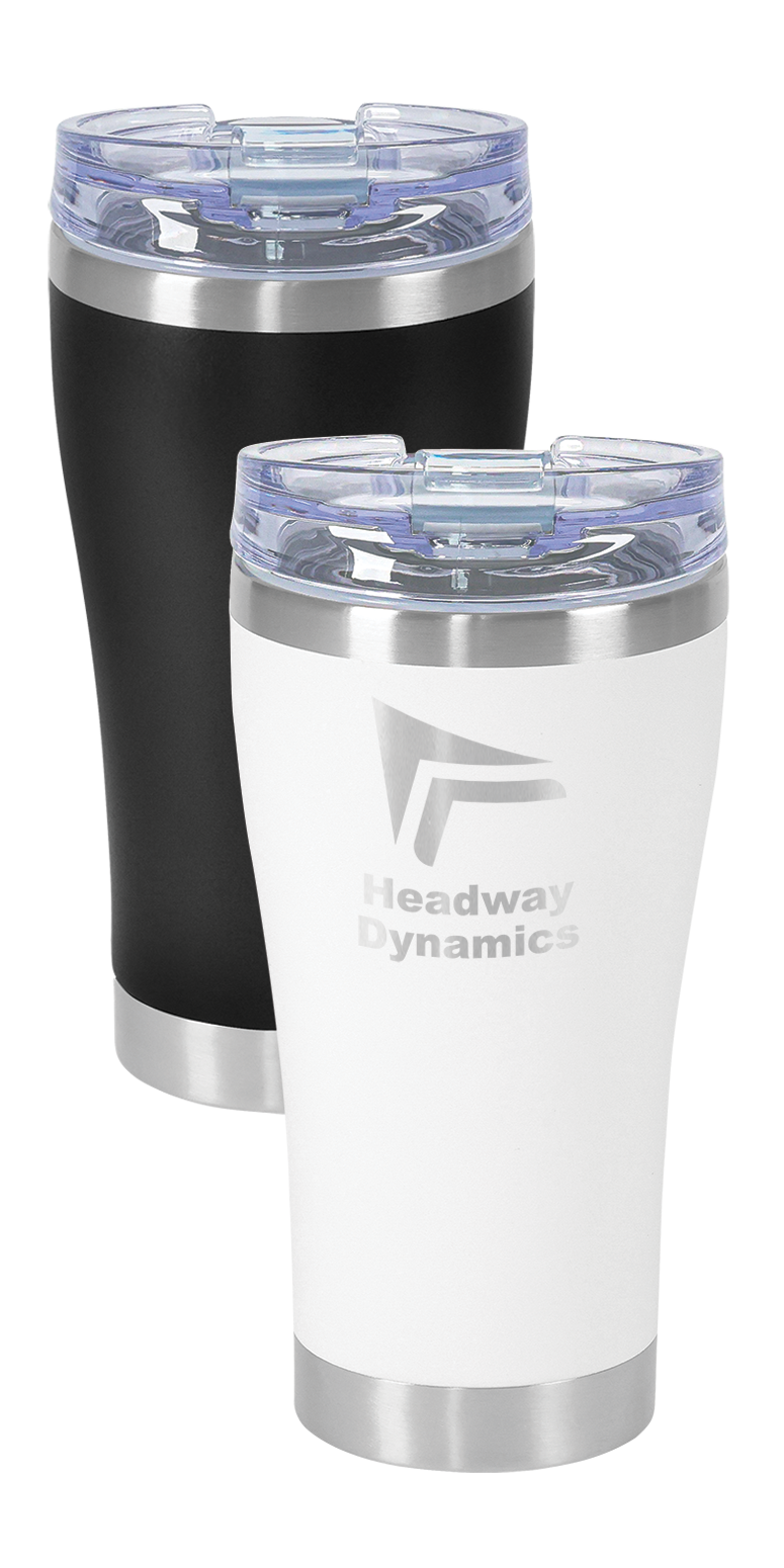 Urban Peak 20oz SS Tumbler (w/Clear Snap Closure Screw-on lid - SL190PR White