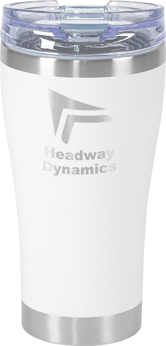 Urban Peak 20oz SS Tumbler (w/Clear Snap Closure Screw-on lid - SL190PR white