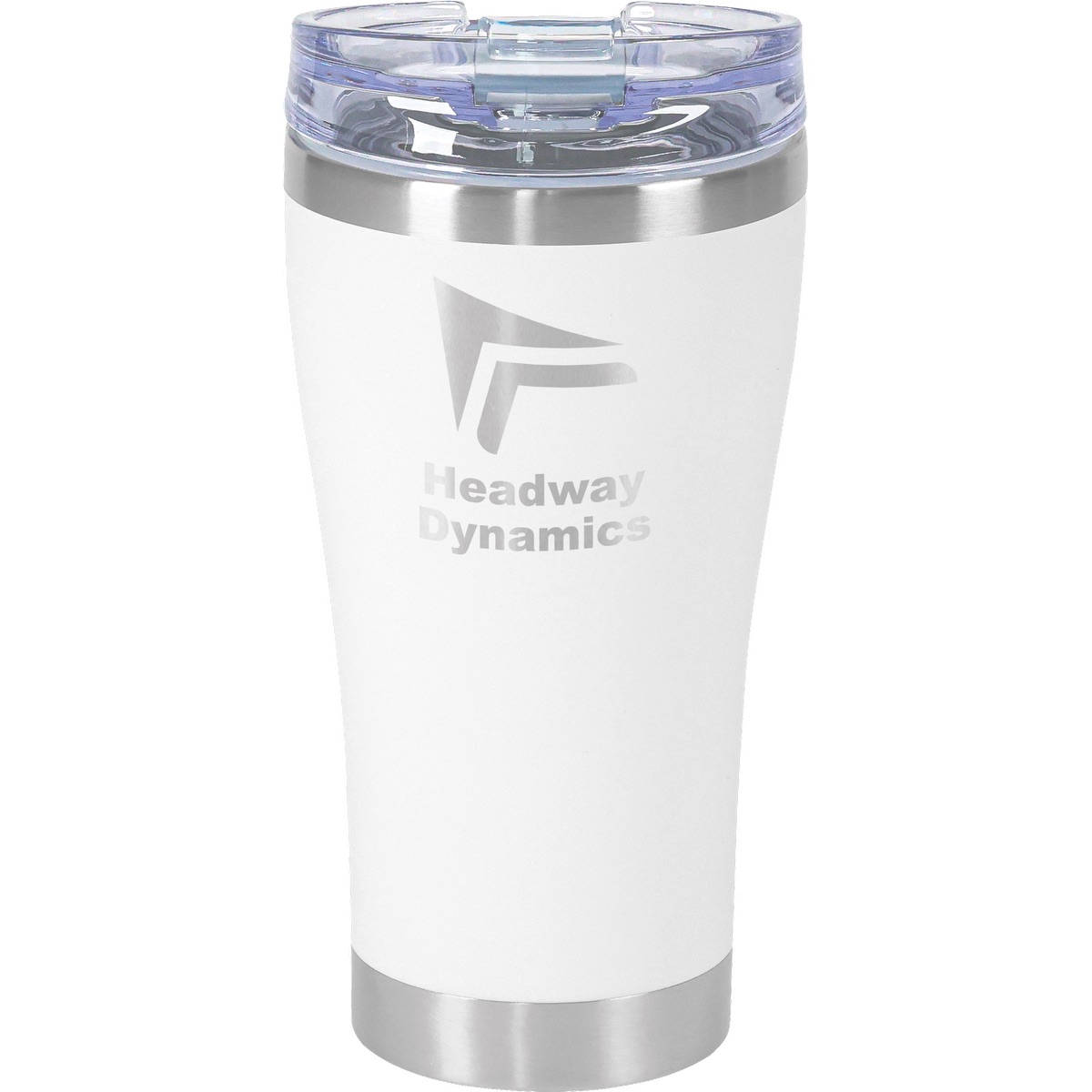 Urban Peak 20oz SS Tumbler (w/Clear Snap Closure Screw-on lid - SL190PR white