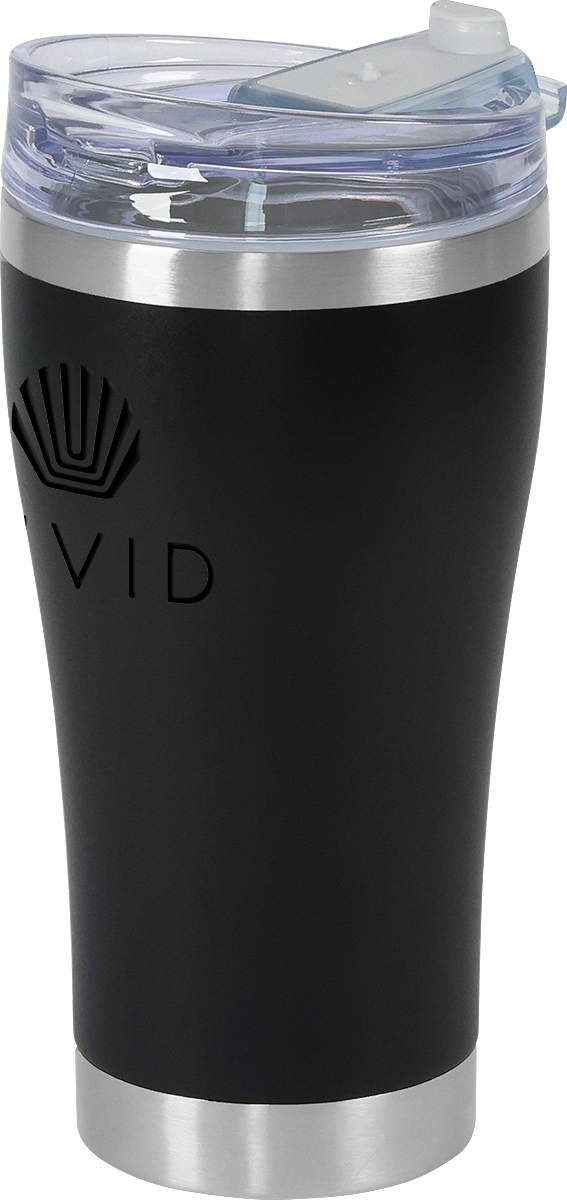 Urban Peak 20oz SS Tumbler (w/Clear Snap Closure Screw-on lid - SL190PR black