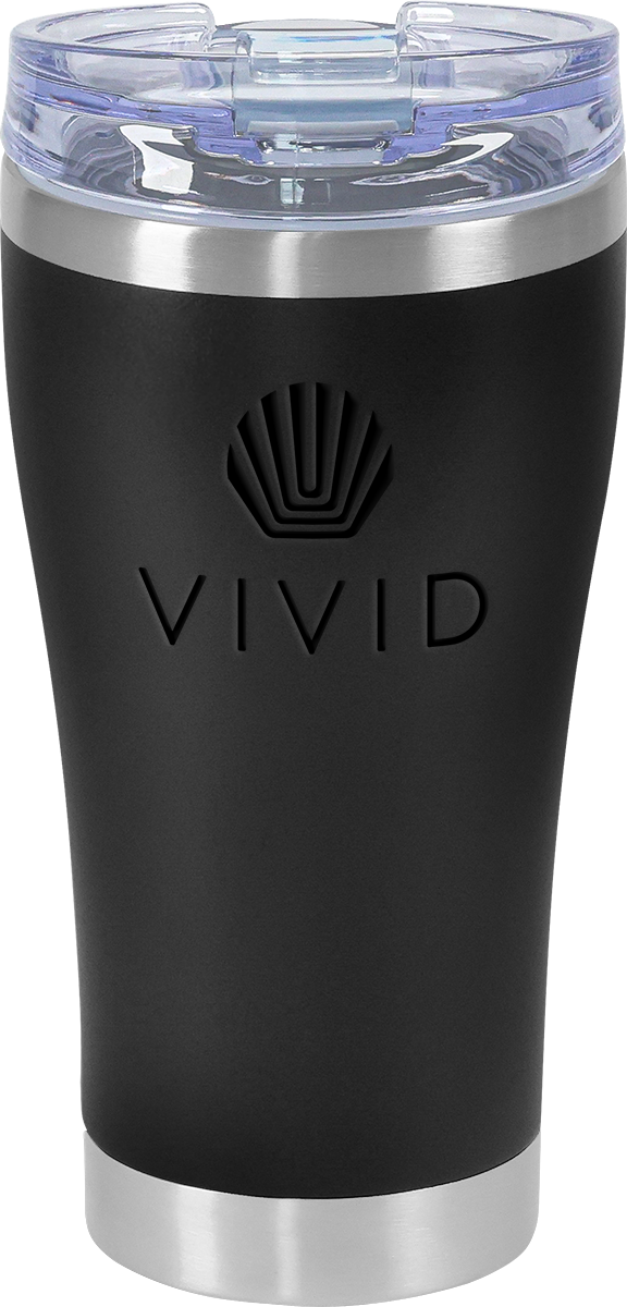 Urban Peak 20oz SS Tumbler (w/Clear Snap Closure Screw-on lid - SL190PR black