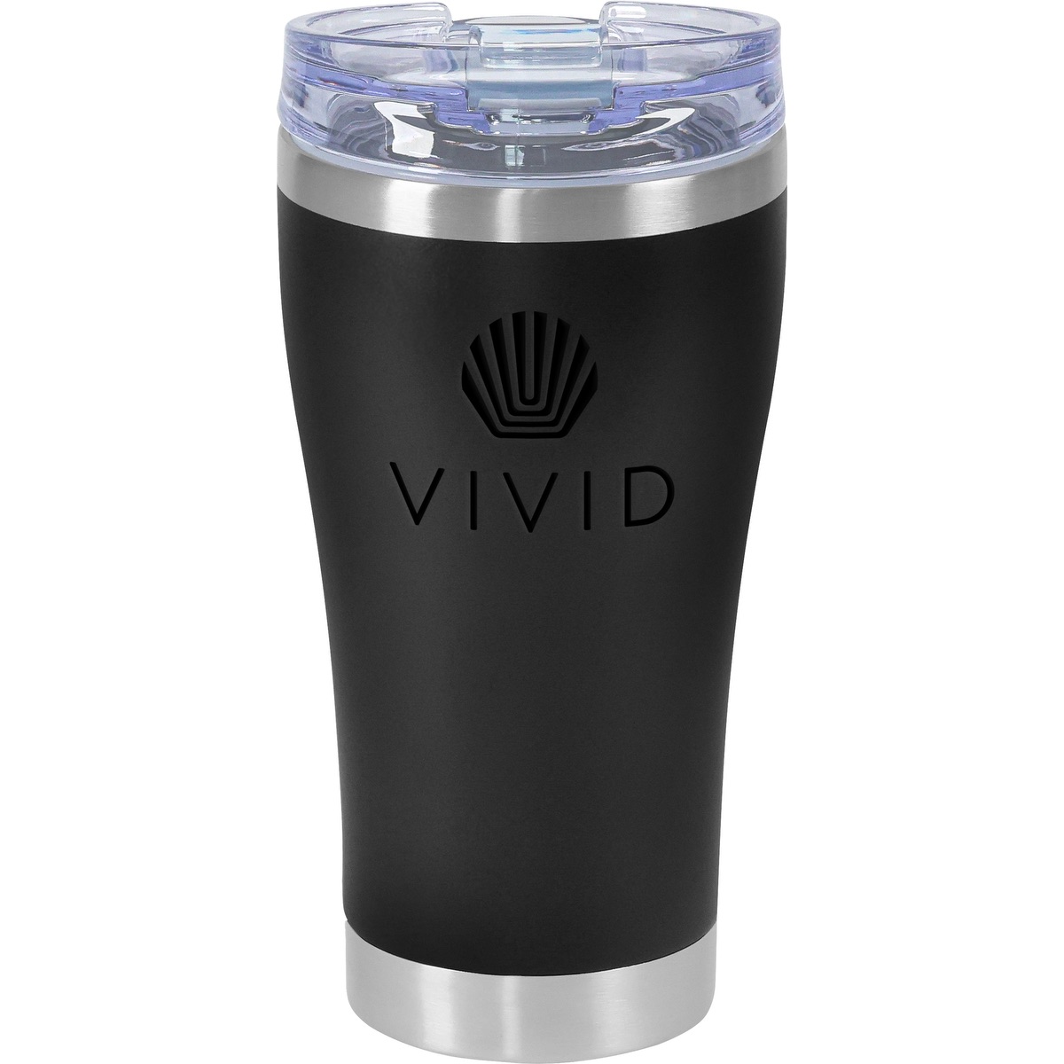 Urban Peak 20oz SS Tumbler (w/Clear Snap Closure Screw-on lid - SL190PR black