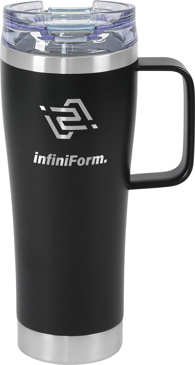 Urban Peak 16oz SS Tumbler (W/Clear Snap Closure Push-on Lid) - SL191PR black