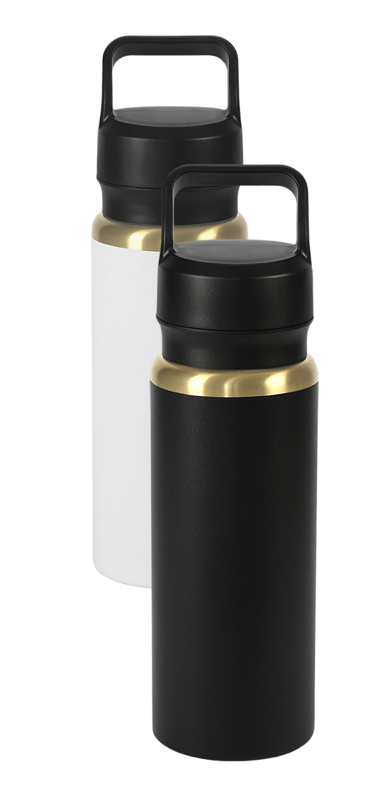 Urban Peak 28oz Urban Peak® Dual Top Gold Water Bottle - SL188GP White