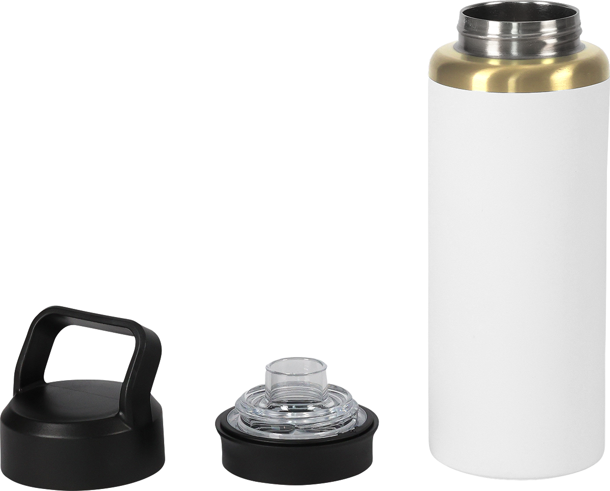 Urban Peak 28oz Urban Peak® Dual Top Gold Water Bottle - SL188GP white