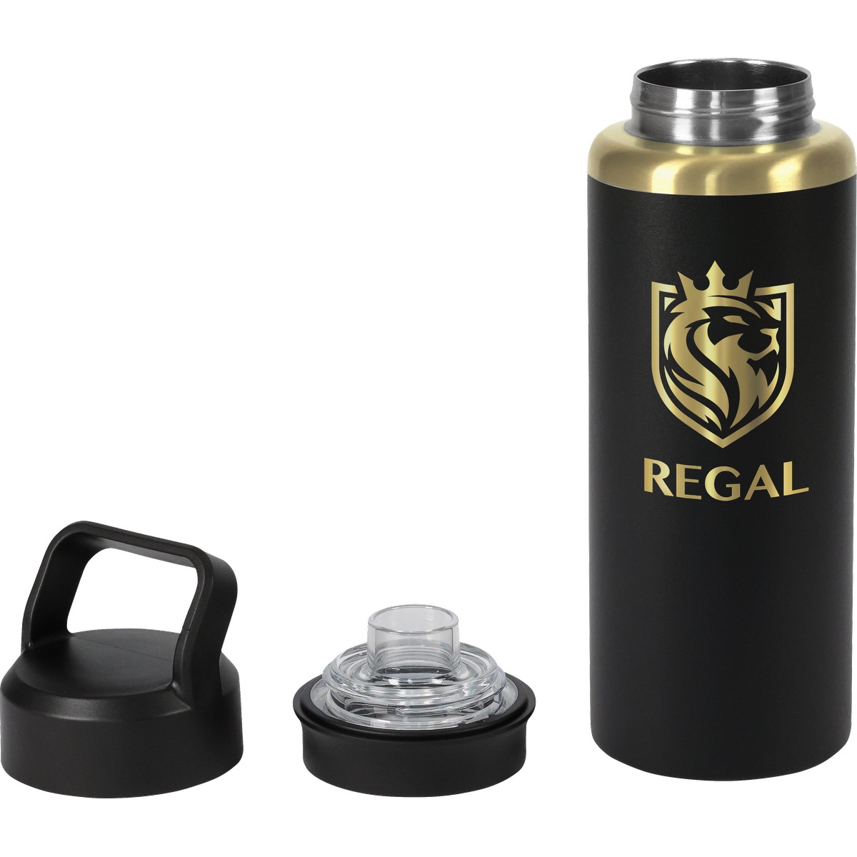 Urban Peak 28oz Urban Peak® Dual Top Gold Water Bottle - SL188GP White