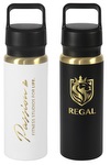 Urban Peak 28oz Urban Peak® Dual Top Gold Water Bottle - SL188GP White