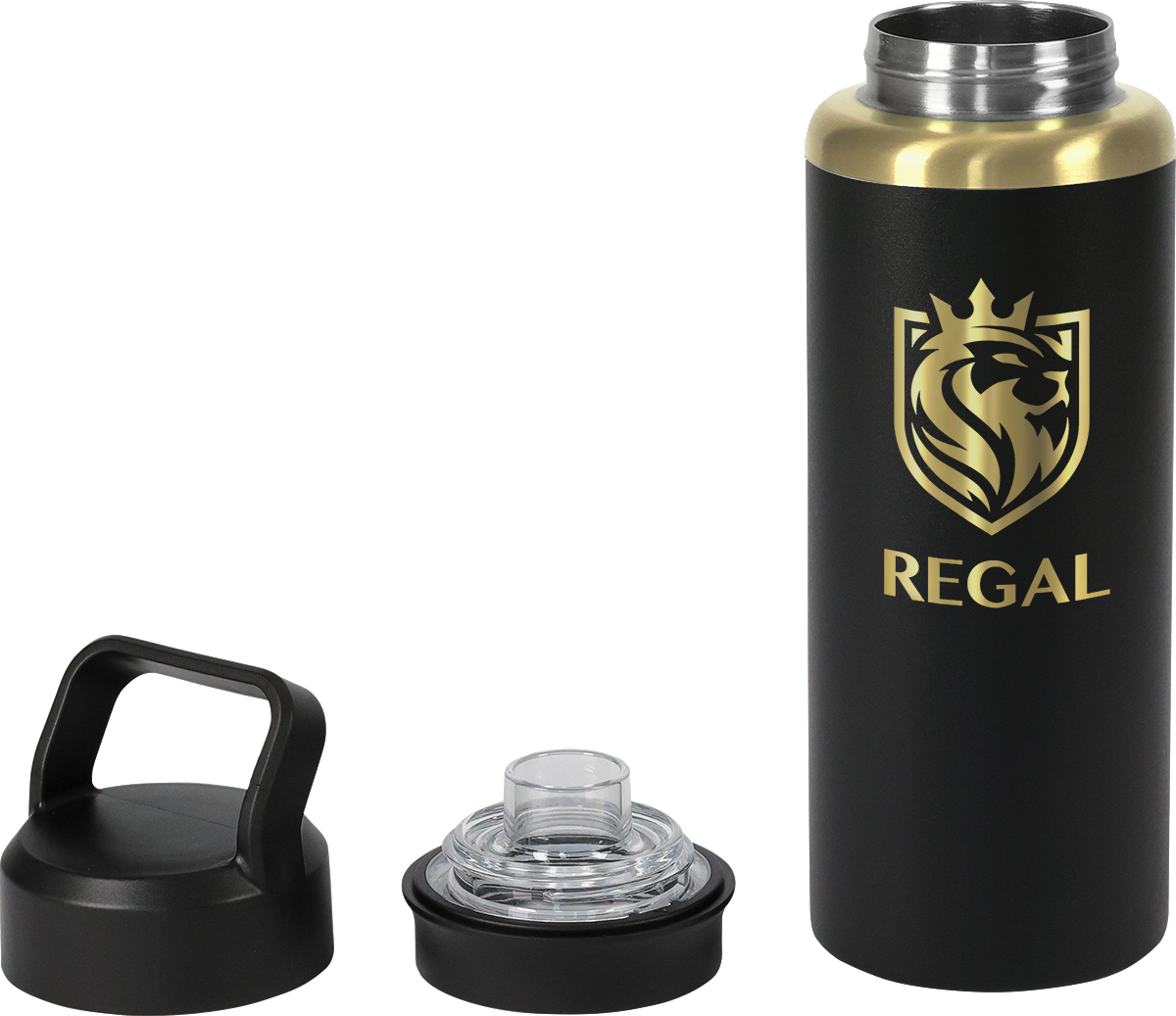 Urban Peak 28oz Urban Peak® Dual Top Gold Water Bottle - SL188GP black