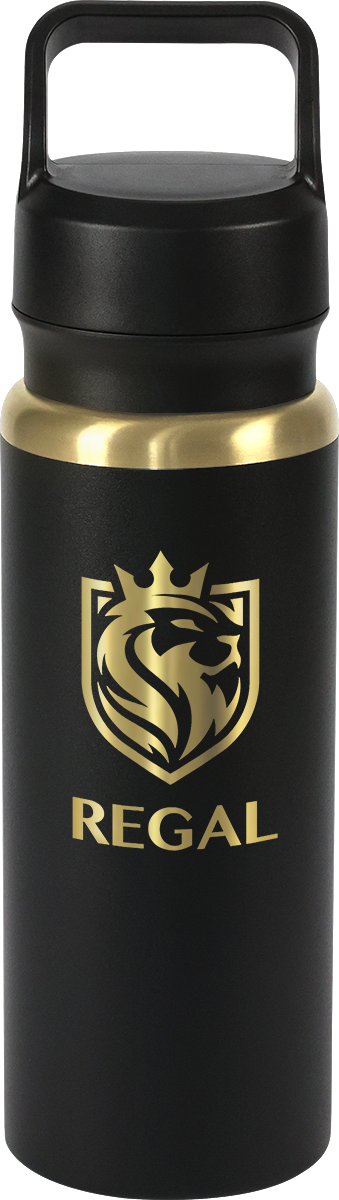 Urban Peak 28oz Urban Peak® Dual Top Gold Water Bottle - SL188GP black