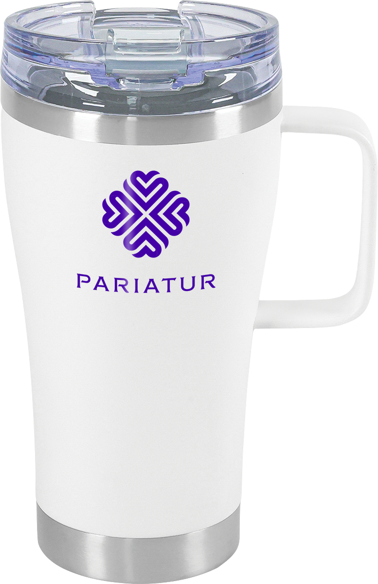 Urban Peak 20oz SS Tumbler (W/Clear Snap Closure Push-on Lid) - SL192PR white