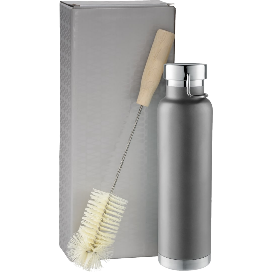 Thor Copper Vacuum Bottle with Brush 22oz - 1626-21 Gray