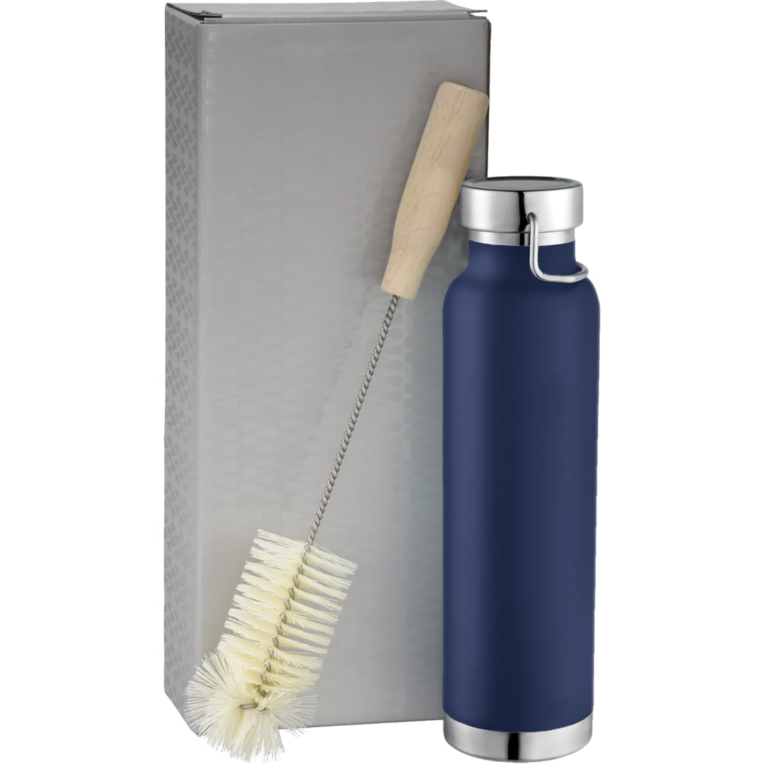 Thor Copper Vacuum Bottle with Brush 22oz - 1626-21 Blue