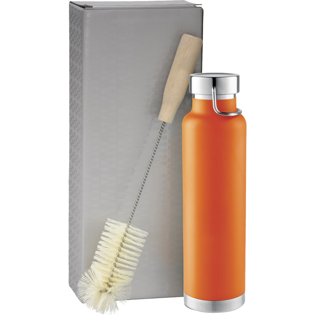 Thor Copper Vacuum Bottle with Brush 22oz - 1626-21 Orange