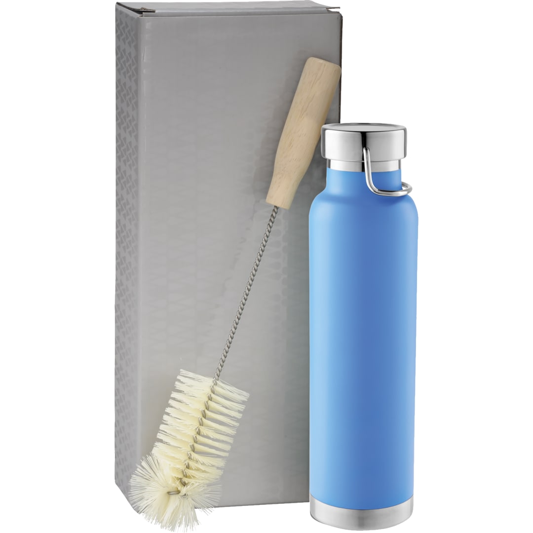 Thor Copper Vacuum Bottle with Brush 22oz - 1626-21 Blue
