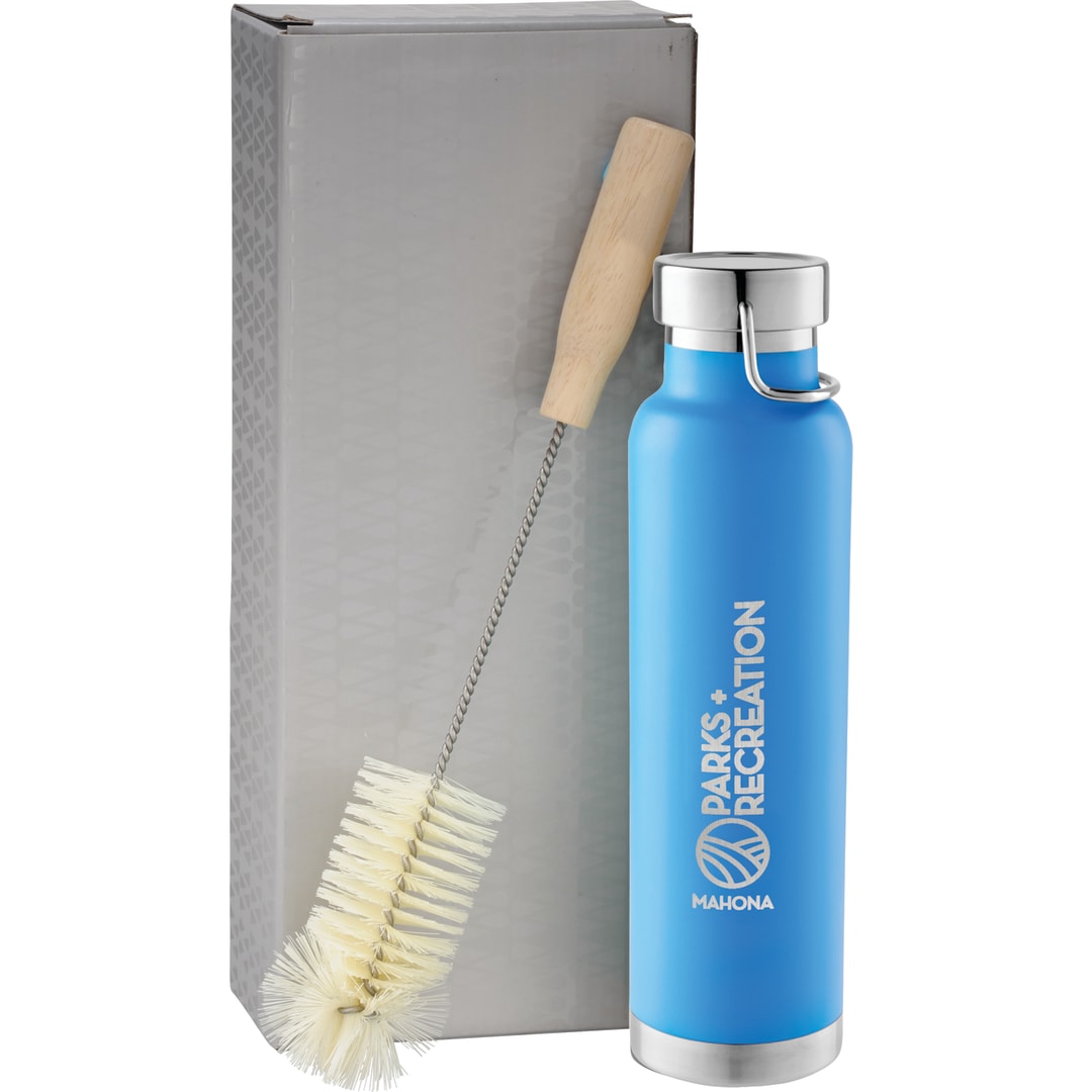 Thor Copper Vacuum Bottle with Brush 22oz - 1626-21 Blue