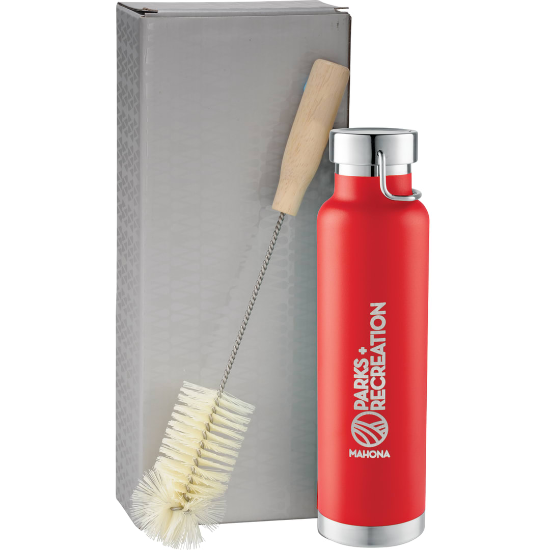 Thor Copper Vacuum Bottle with Brush 22oz - 1626-21 Red