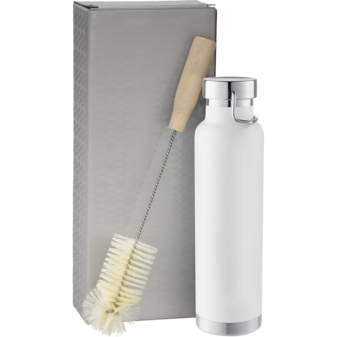 Thor Copper Vacuum Bottle with Brush 22oz - 1626-21 White
