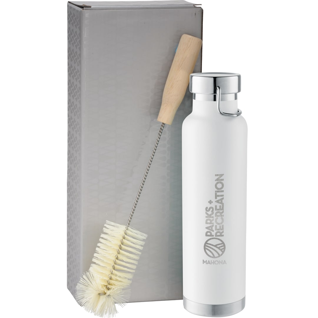 Thor Copper Vacuum Bottle with Brush 22oz - 1626-21 White