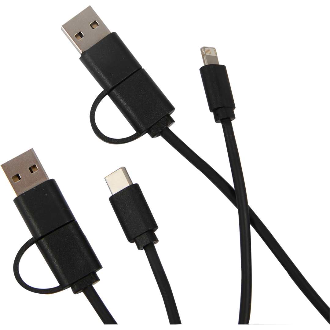 Dual Power Long Charging Cable Kit - 7143-77 Black