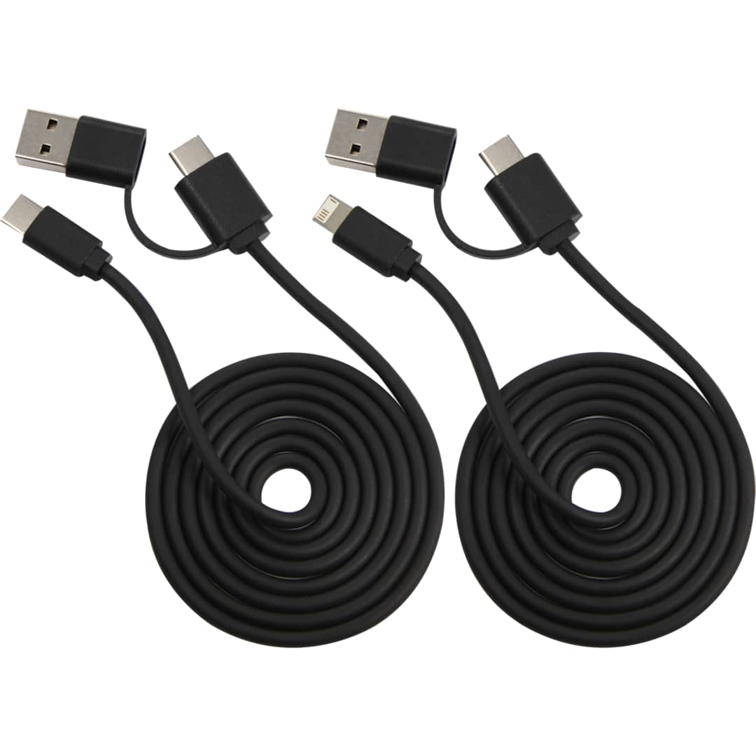 Dual Power Long Charging Cable Kit - 7143-77 Black