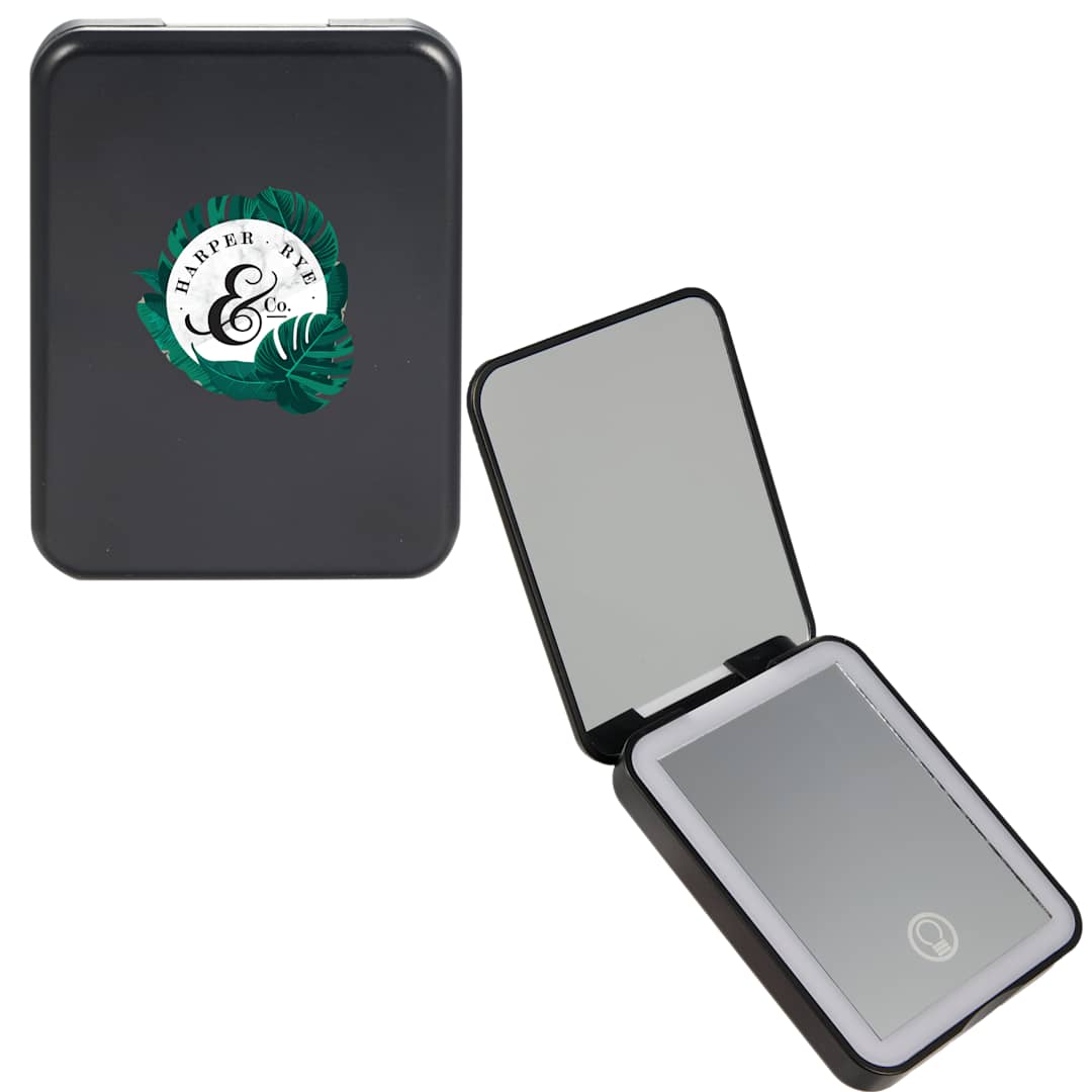 Rechargeable 100% RABS LED Compact Mirror - SM-1409 Black