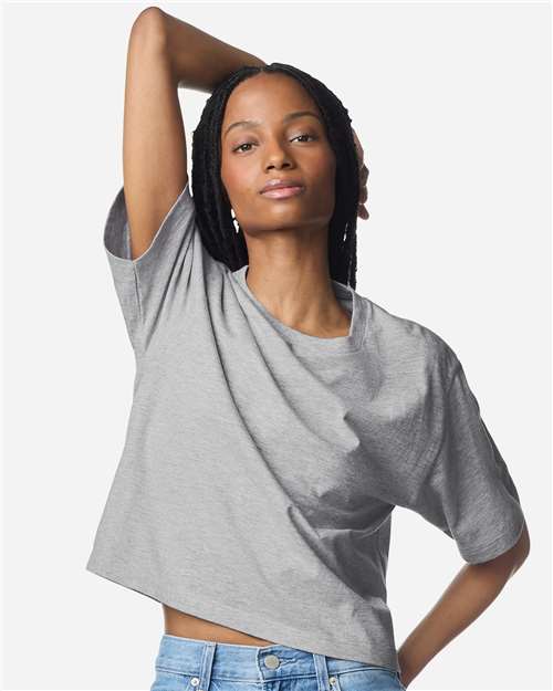 American Apparel Women's Fine Jersey Boxy Tee - 102 - 102A Heather Grey