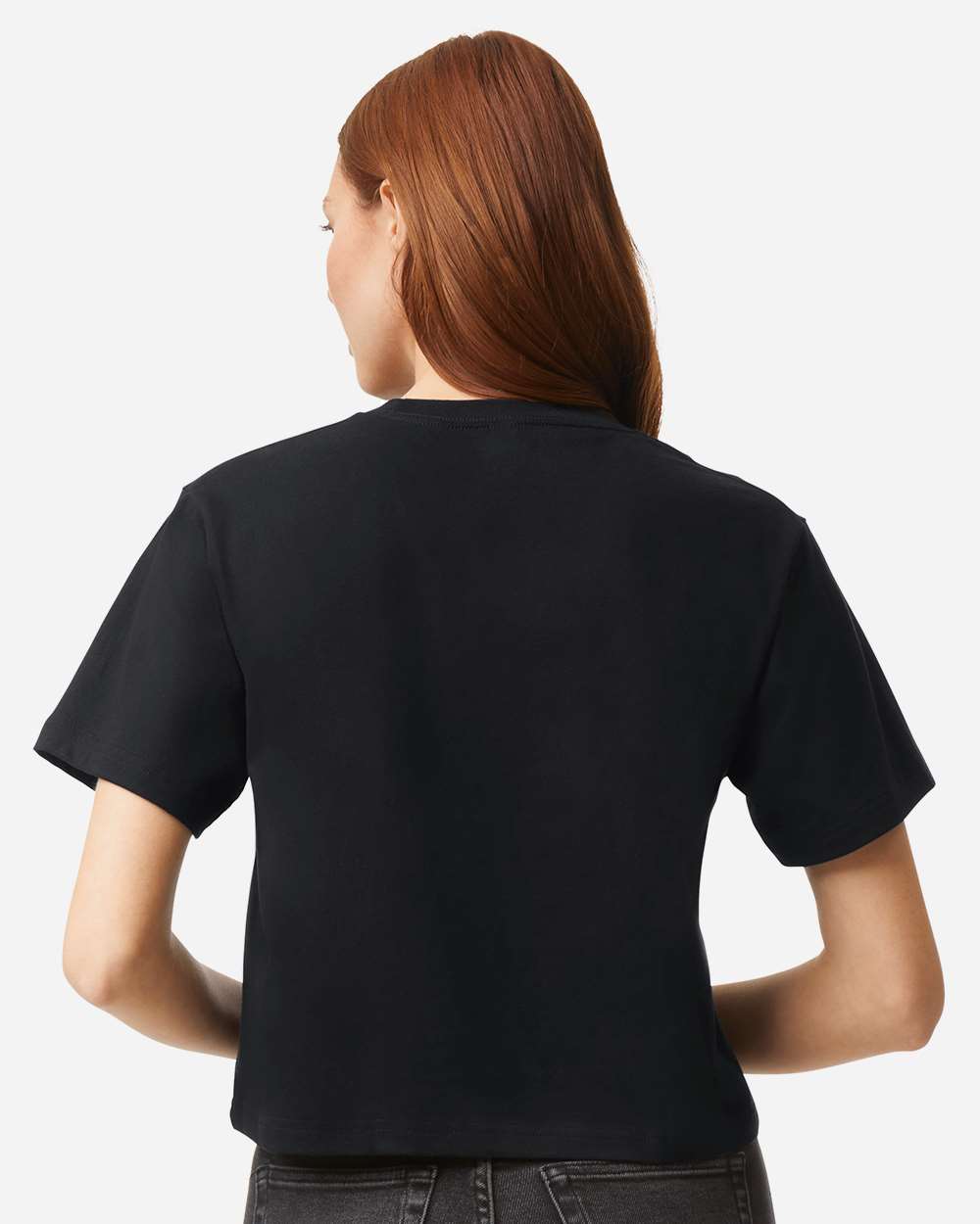 American Apparel Women's Fine Jersey Mid-Length Boxy Tee - 102 - 102A Black