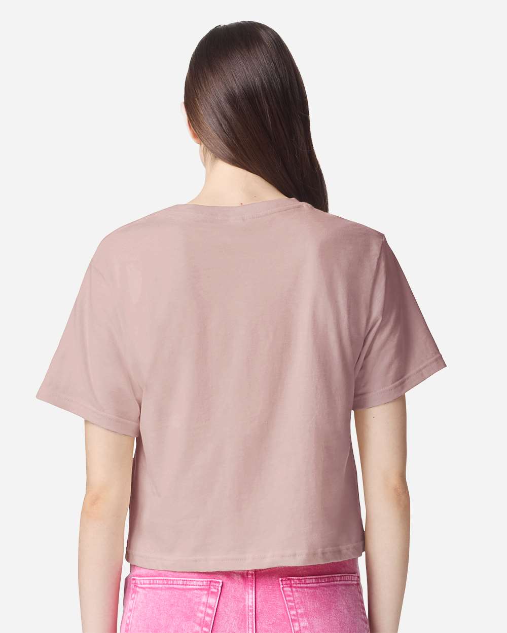American Apparel Women's Fine Jersey Mid-Length Boxy Tee - 102 - 102A Blush