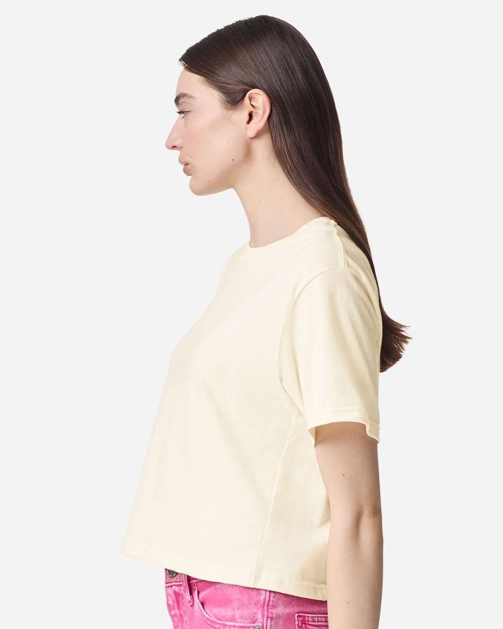 American Apparel Women's Fine Jersey Mid-Length Boxy Tee - 102 - 102A Creme