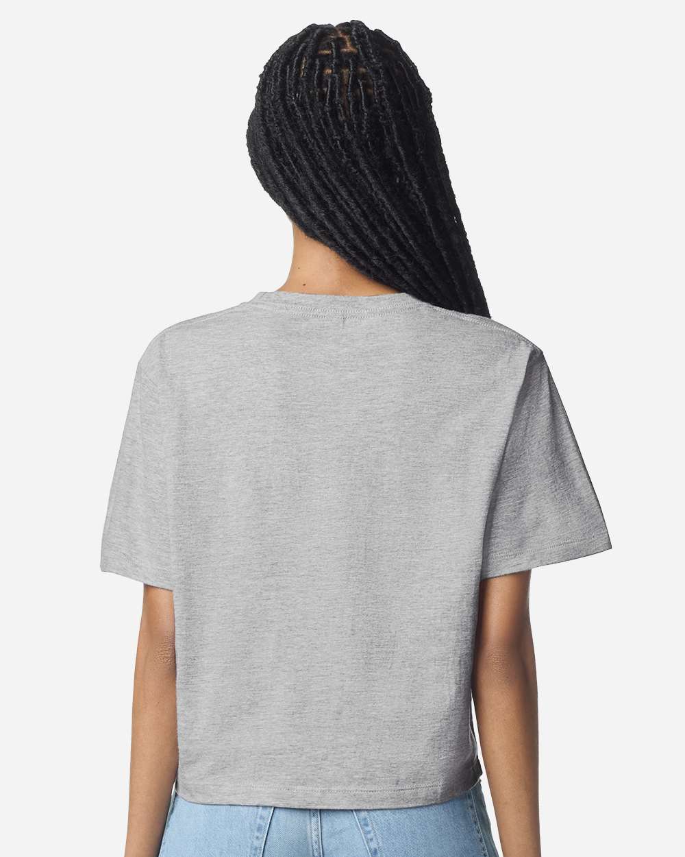 American Apparel Women's Fine Jersey Mid-Length Boxy Tee - 102 - 102A Heather Grey