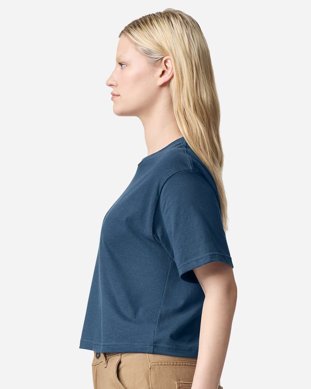 American Apparel Women's Fine Jersey Mid-Length Boxy Tee - 102 - 102A Sea Blue