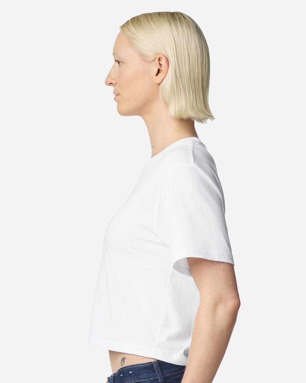 American Apparel Women's Fine Jersey Mid-Length Boxy Tee - 102 - 102A White