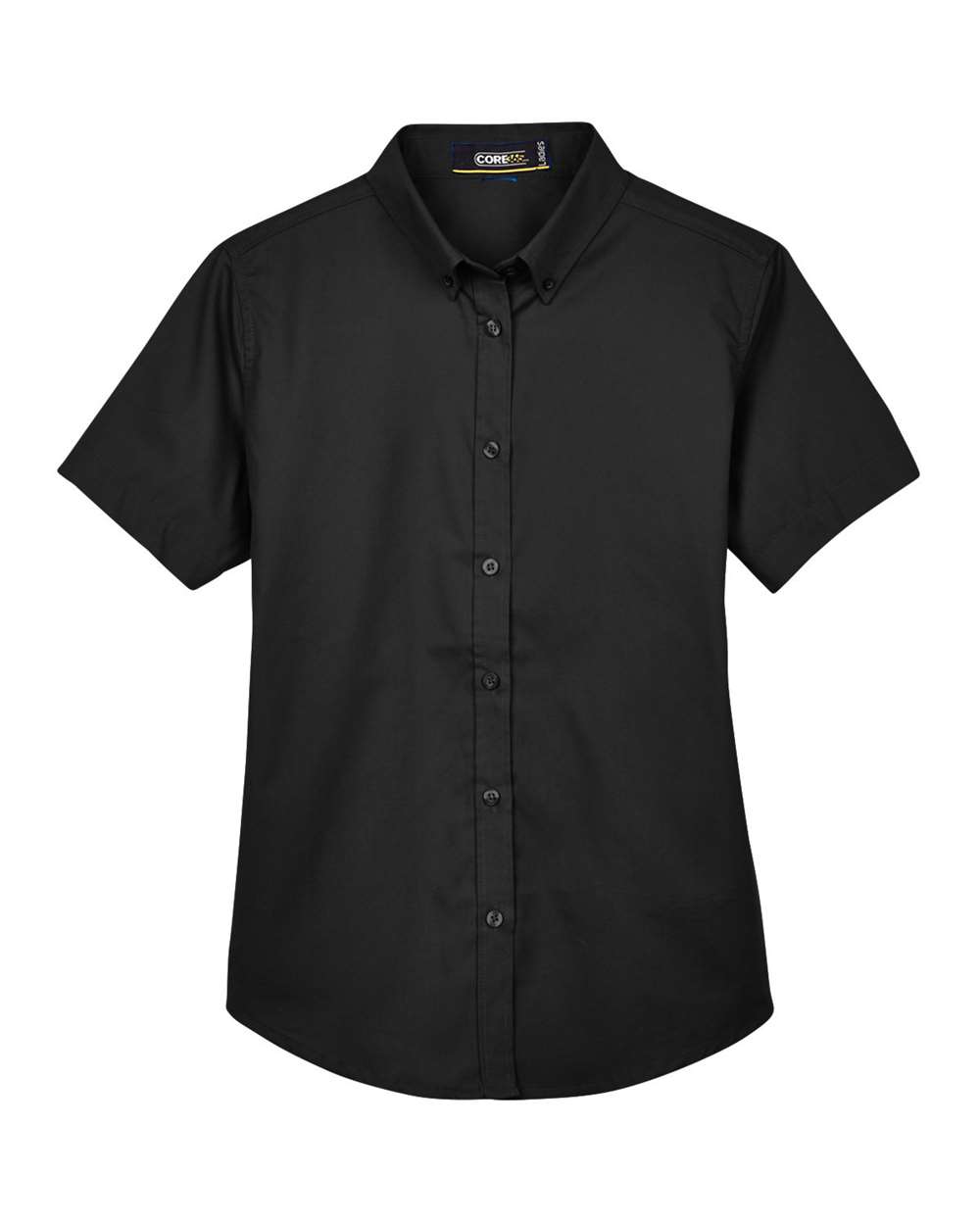 Core365 Women's Optimum Short Sleeve Twill Shirt - 78194 Black