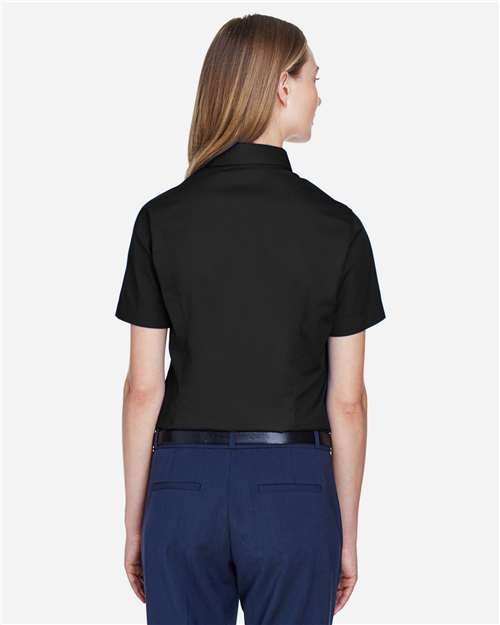 Core365 Women's Optimum Short Sleeve Twill Shirt - 78194 Black